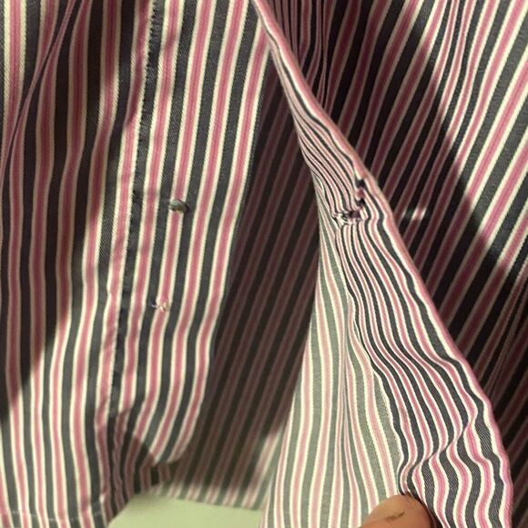 ETON Contemporary Fit Striped Long Sleeve Button Up Dress Shirt Size 38 15 Small - Picture 4 of 9